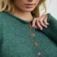 Holiday Button Henley Sweater - Green
