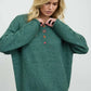 Holiday Button Henley Sweater - Green
