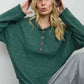 Holiday Button Henley Sweater - Green