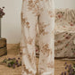 Floral Toile Wide Leg Lounge Pants - Khaki