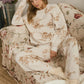 Floral Toile Long Sleeve Crewneck - Khaki