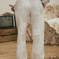 Patchwork Quilted Lounge Pants - Cream Multi