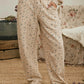 Floral Drawstring Pants - Khaki Multi