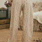 Floral Drawstring Pants - Khaki Multi