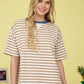 Stripe Short Sleeve T Shirt - Navy