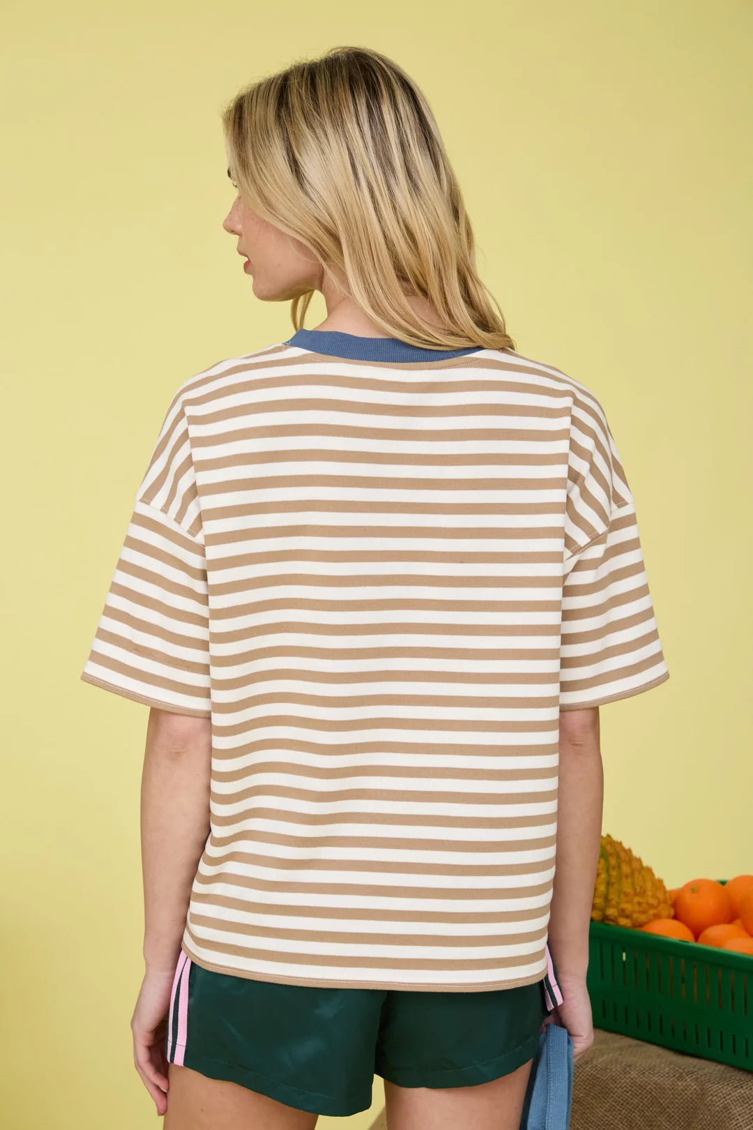 Stripe Short Sleeve T Shirt - Navy