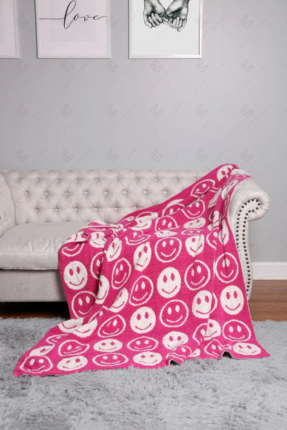 Soft Throw Blankets - Fuchsia + Pink + Lavender + Beige