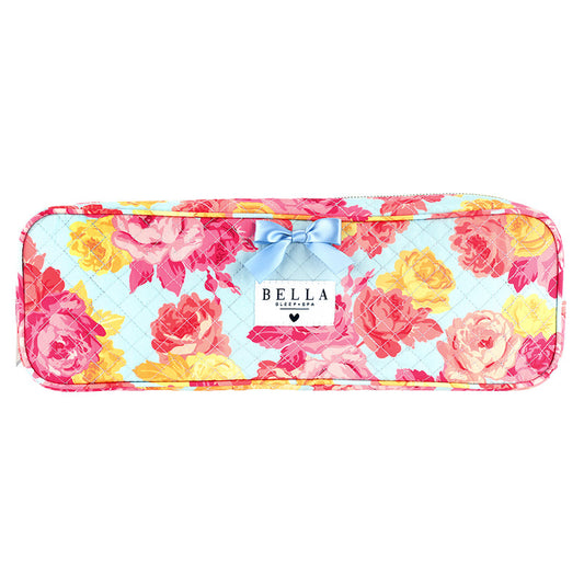 Quilted Hair Tool Bag - Blue + Rose Floral