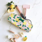 Quilted Hair Tool Bag - Pink Stripes + Lemons