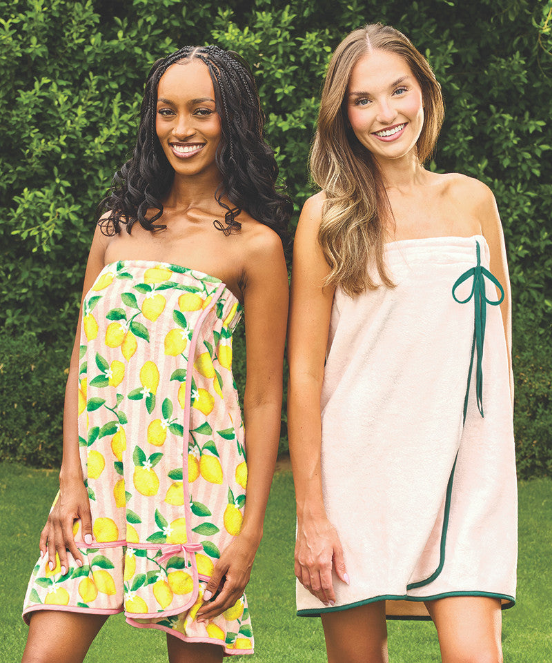 Spa Wrap - Pink Stripes + Lemons