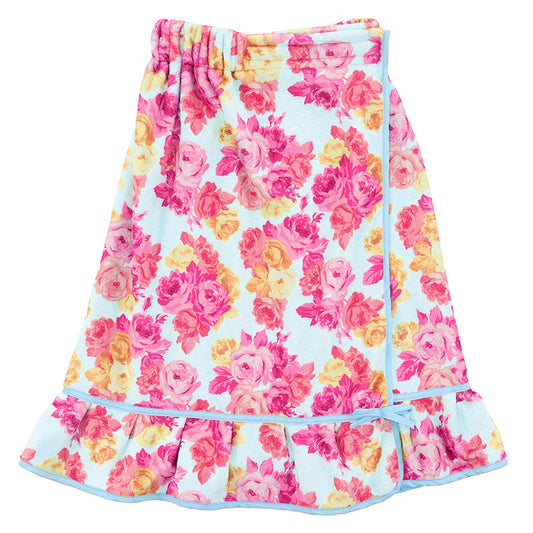 Spa Wrap - Spa Blue + Rose Floral