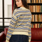 Stripe Crewneck Knit Sweater - Butter Yellow Multi