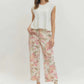Floral Pants - Ecru/Pink