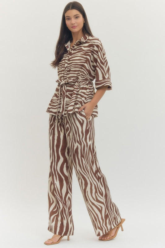 Zebra Pants - Brown