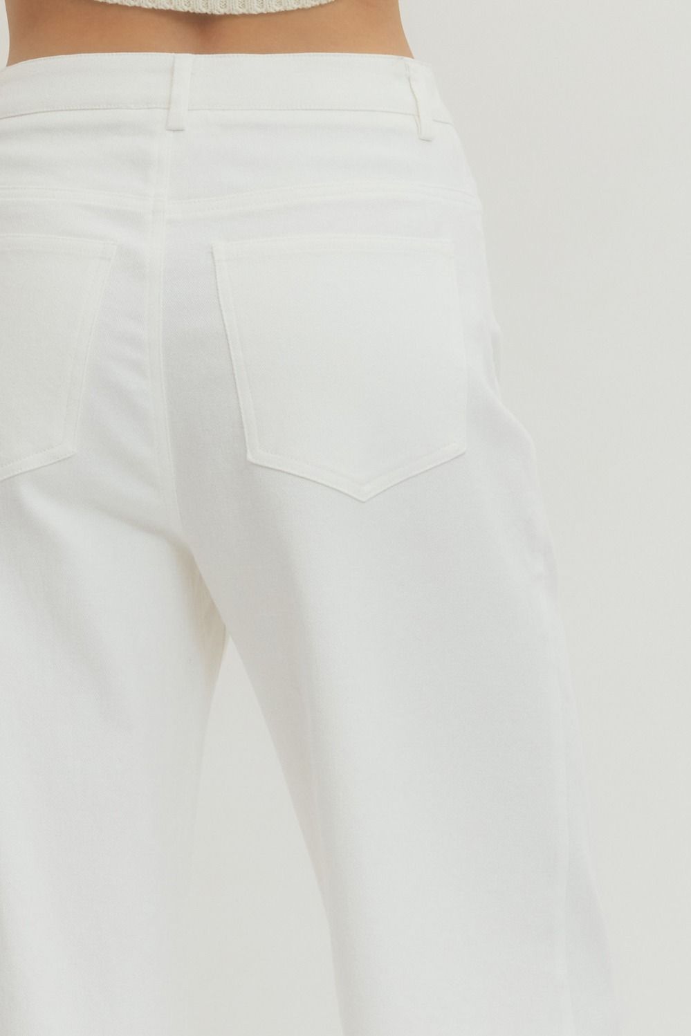 Wide Leg Crop Pants - Off White