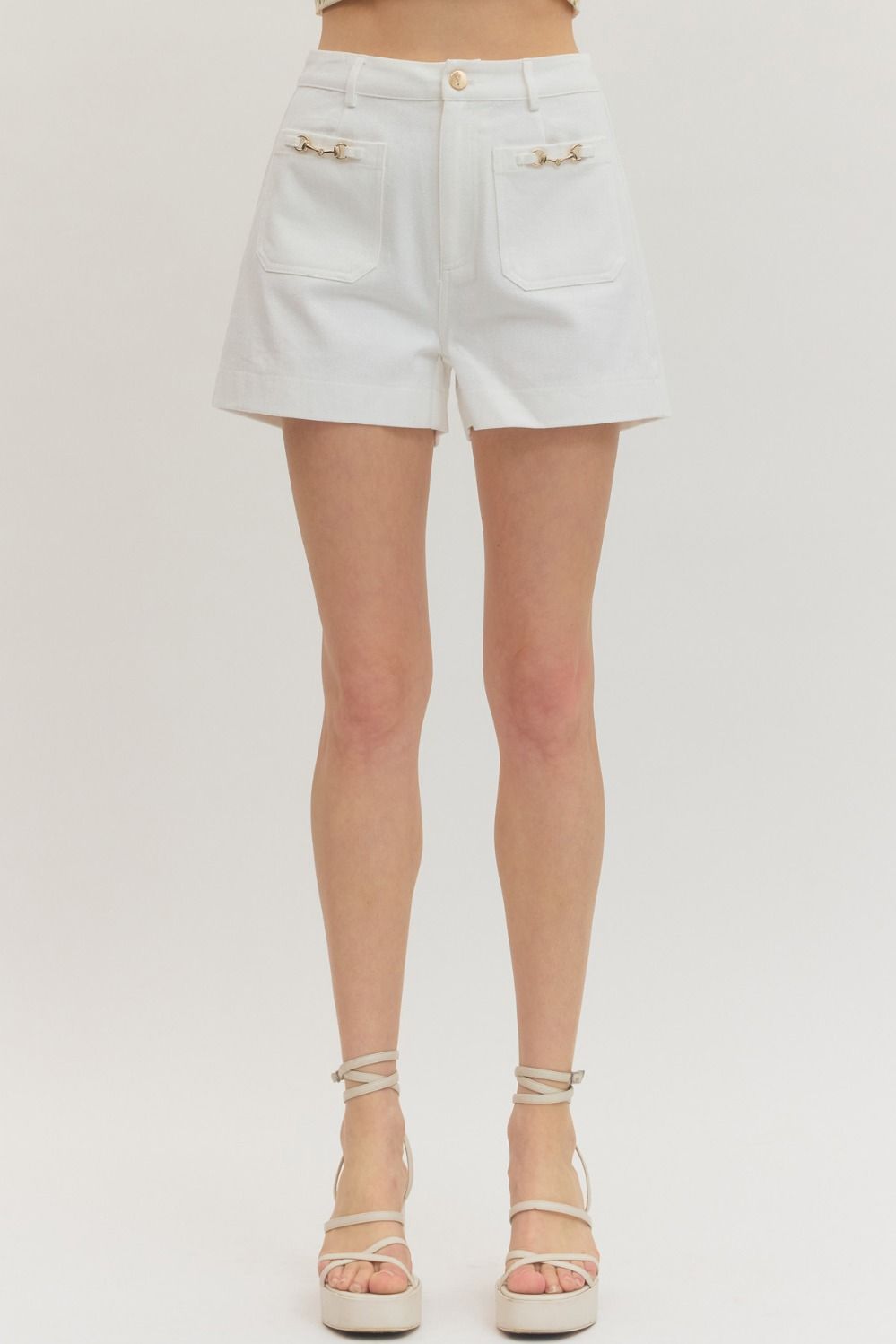 Shorts w Gold Detail - Off White