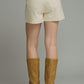 Gold Detail Shorts - Ecru
