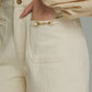 Gold Detail Shorts - Ecru