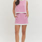 Contrast Mini Skirt - Pink