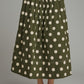 Polka Dot Pleated Skirt - Olive