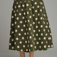 Polka Dot Pleated Skirt - Olive