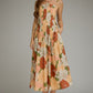 Floral Sleeveless Midi Dress - Olive
