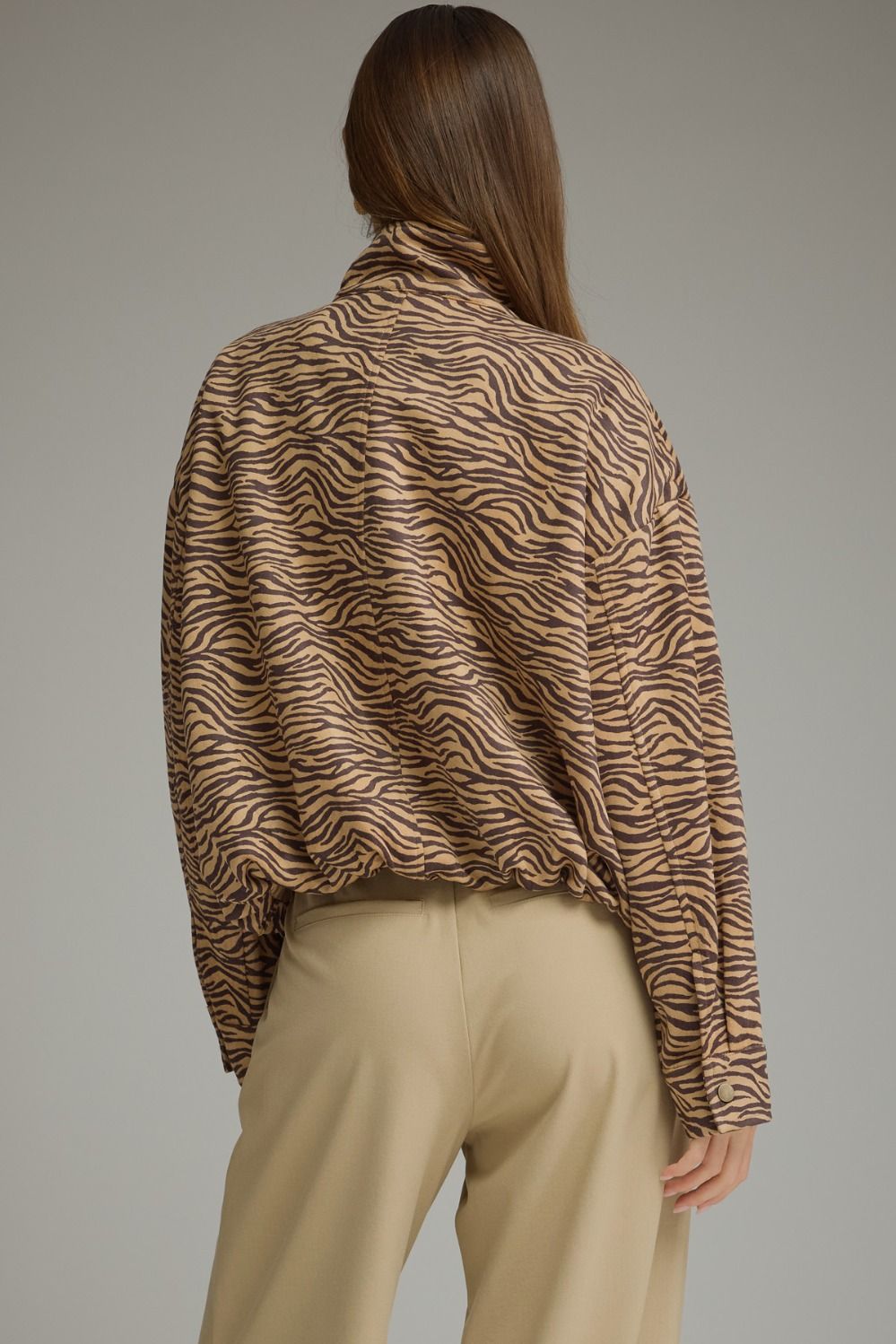 Zebra Bomber Jacket - Camel
