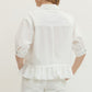 Short Sleeve Ruffle Hem Top - Off White