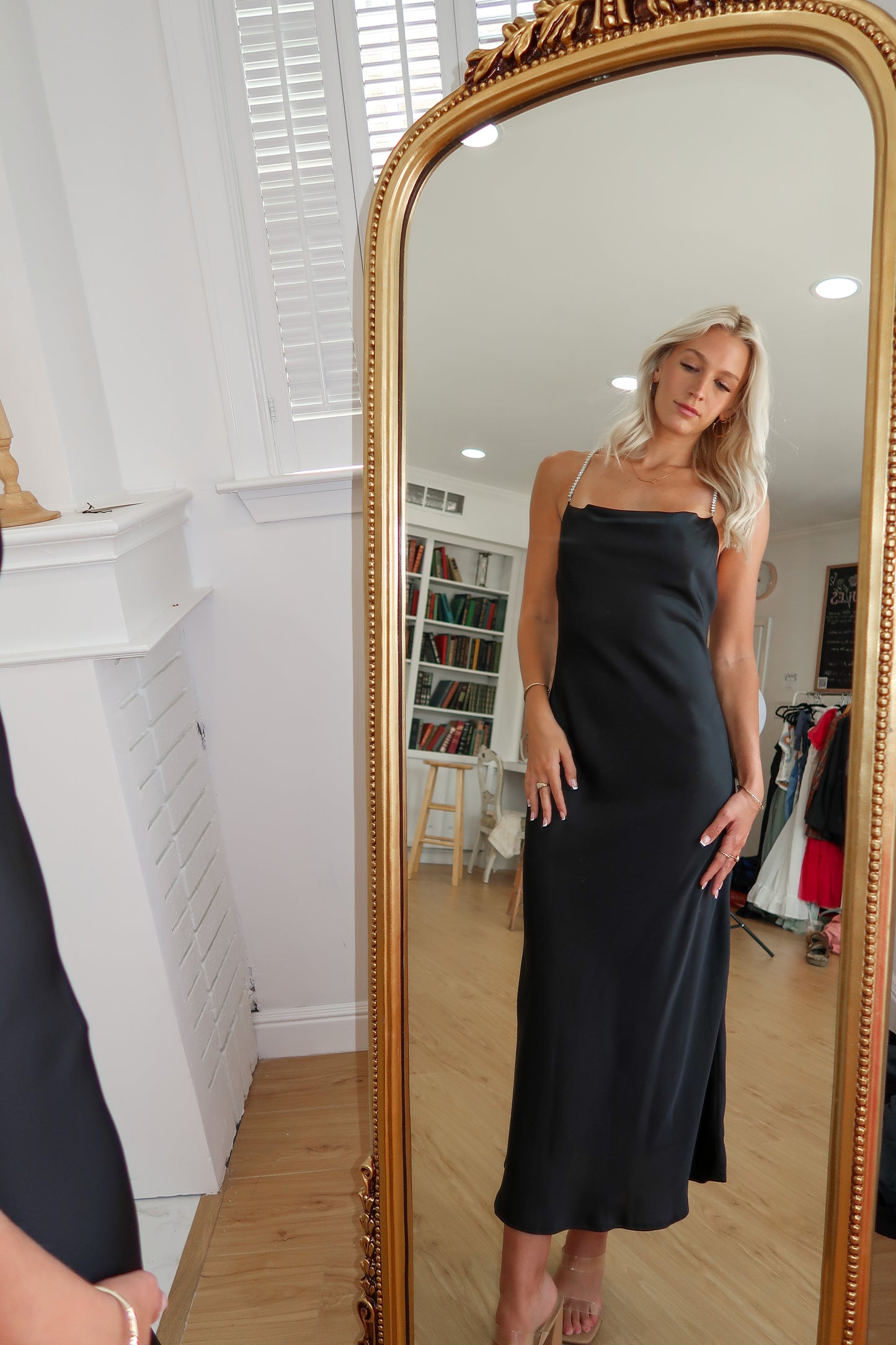 Plus One Satin Maxi Dress - Black