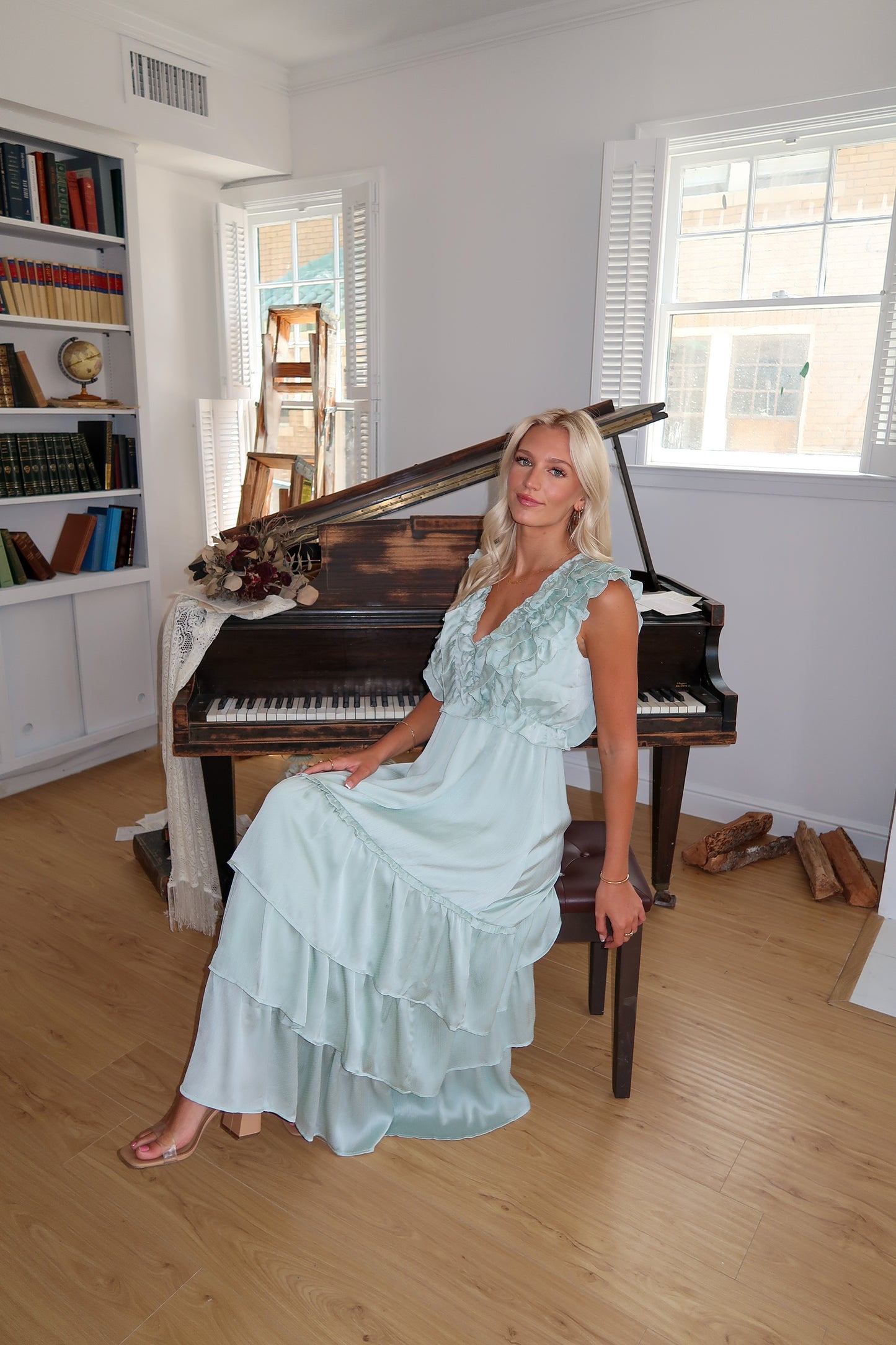 Here's to the Newlyweds Tiered Maxi Dress - Sage