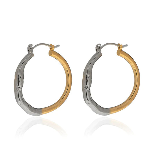 Two-Tone Textured Hoops