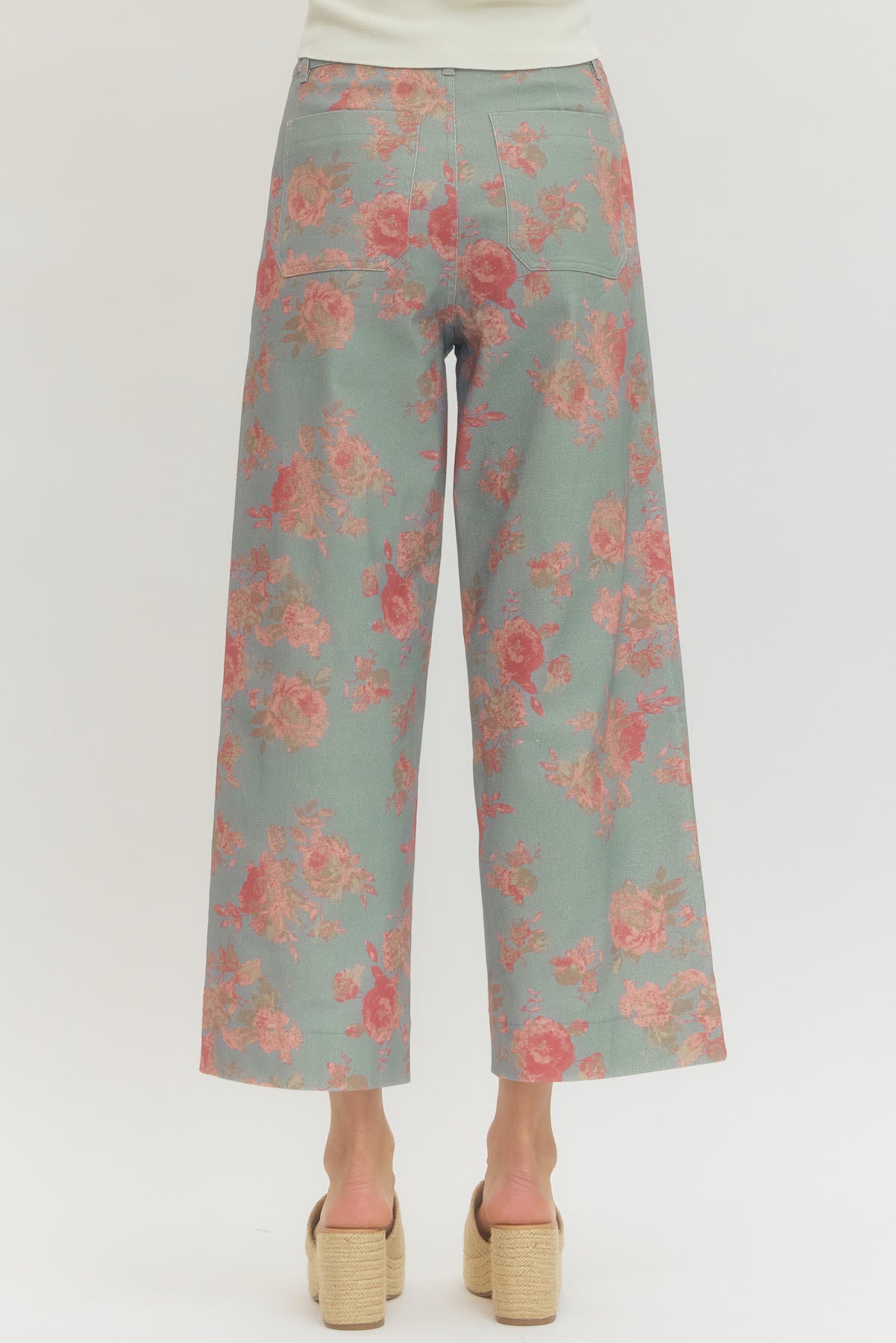 Floral Pants - Blue/Pink