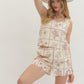 Embroidered Western Print Shorts - Ecru/Red