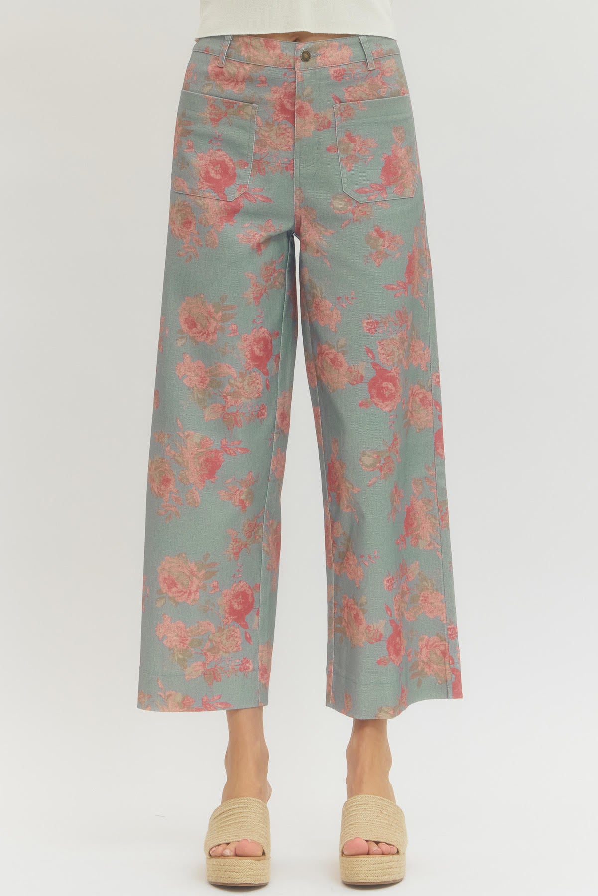 Floral Pants - Blue/Pink