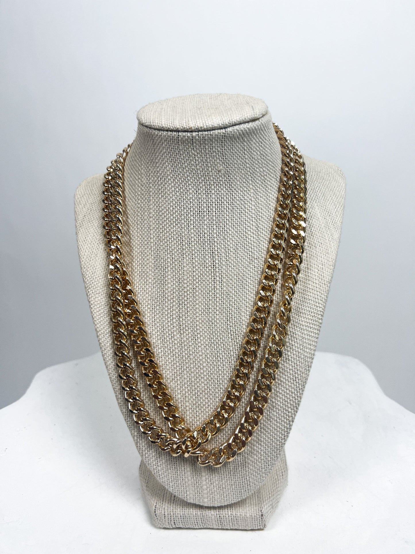 DOUBLE STRAND GOLD NECKLACE- GOLD