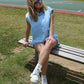 Swish Sleeveless Hoodie & Shorts Set - Sky Blue