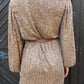 Sequin Wrap Dress - Bronze