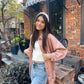 Wide Strap Sweater Knit Brami Top - Cream
