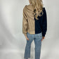 Two-Toned Zip Up Jacket - Navy/Khaki