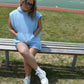 Swish Sleeveless Hoodie & Shorts Set - Sky Blue